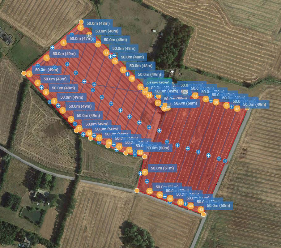 Plan for søgning drone